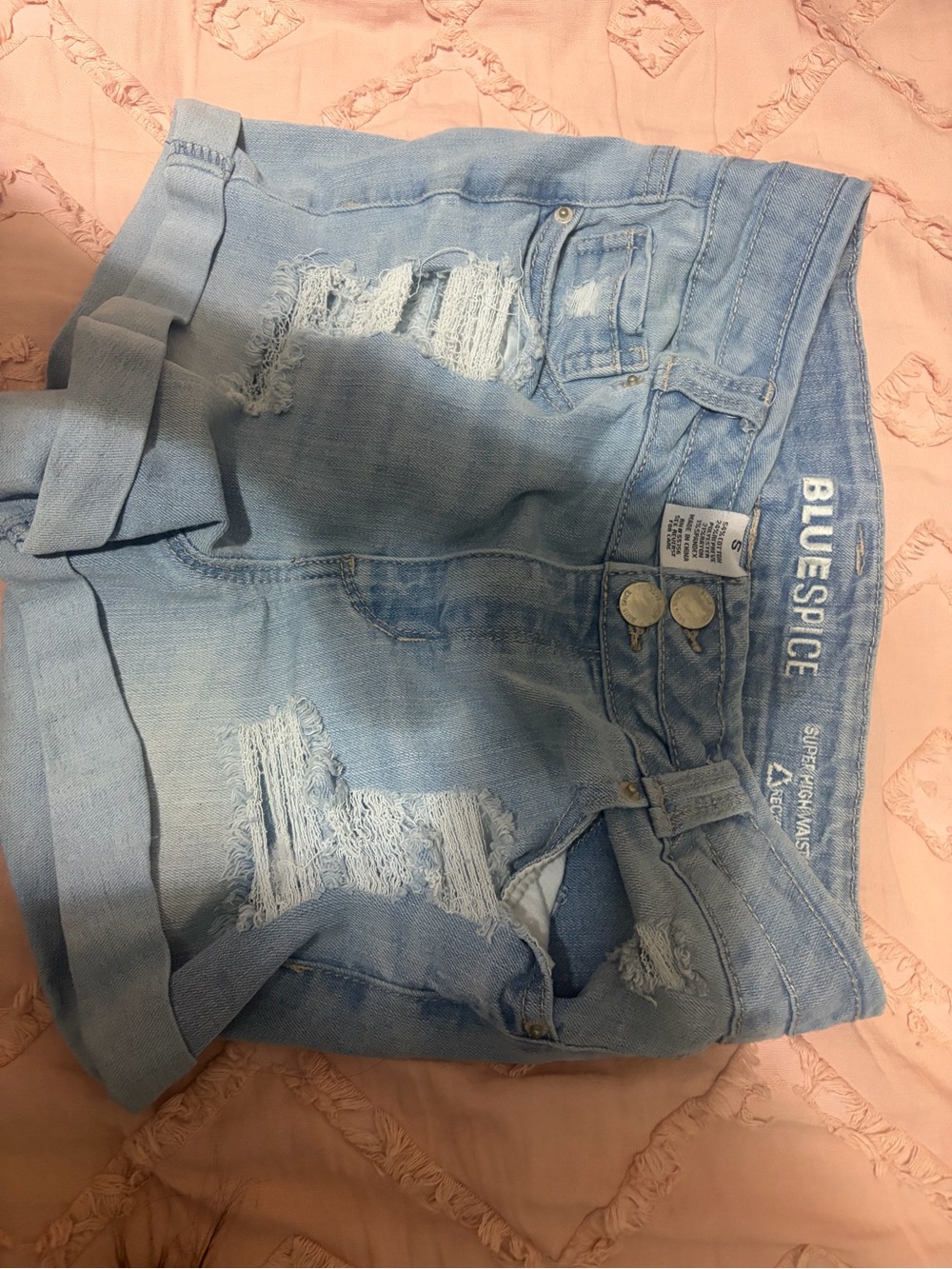 BluEspice Light Wash Distressed Women’s Jean Shorts